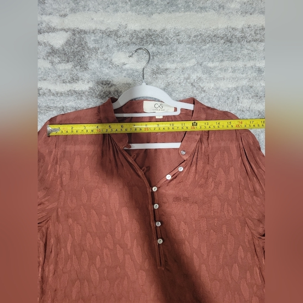Women's Brown Button-Up Top - Picture 9 of 13
